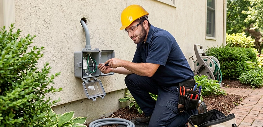 Outdoor Outlet Installation on Vinyl Siding in Lebanon